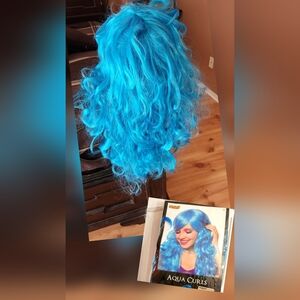 Aqua fashion Long Wavy curls costume wig approximately 24" long